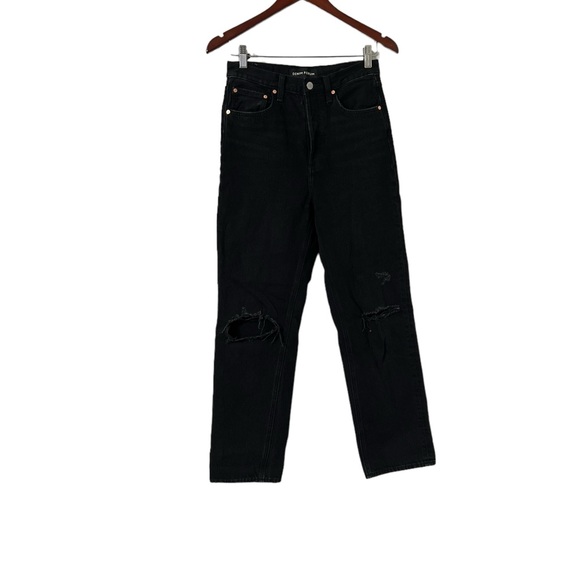 ARITZIA Denim Forum The Bonet High Rise Loose Black Ripped Destroyed Jeans - Picture 6 of 9